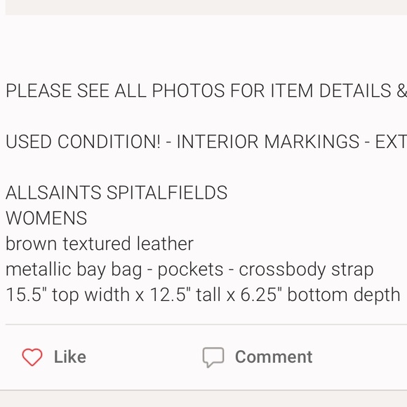 All Saints Rustic Metallic Gold Leather Slouchy Leather Hobo Bag - Picture 10 of 10